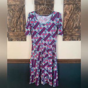 LuLaRoe “Nicole” Dress Geometrical Design Women’s Size Large